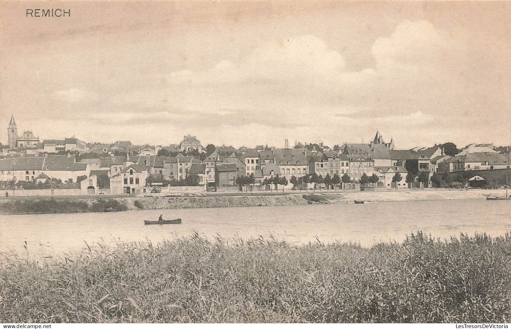 LUXEMBOURG - Remich - Vue Sur La Rivière Et La Ville - Animé - Carte Postale Ancienne - Remich