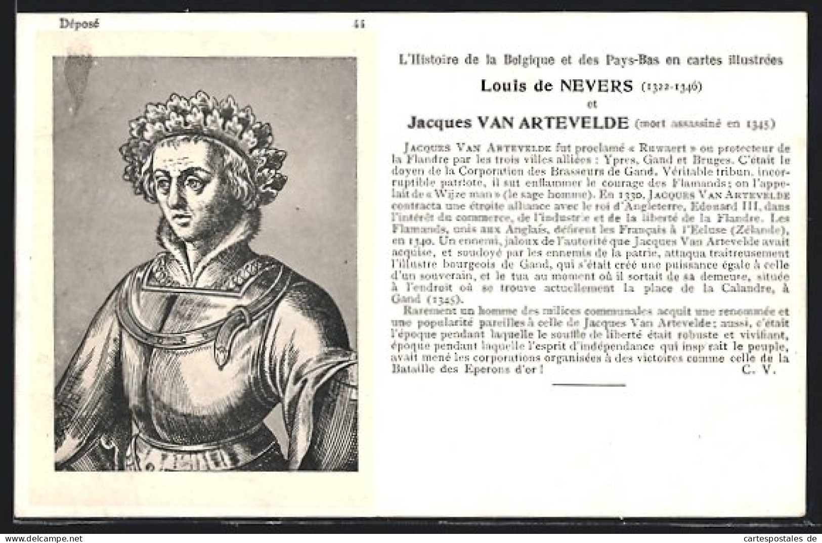 CPA Halbportrait Jacques Van Artevelde Von Frankreich  - Königshäuser