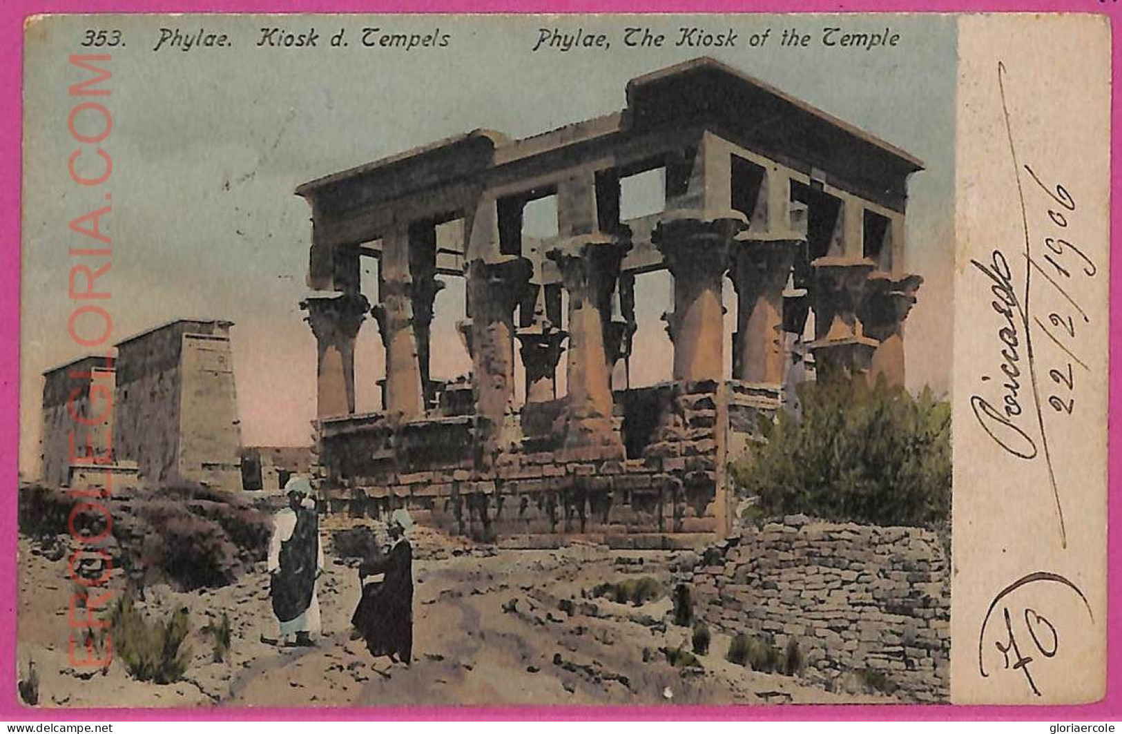 Ag2742 - EGYPT - VINTAGE POSTCARD - Phylae, The Kiosk At The Temple - 1906 - Other & Unclassified
