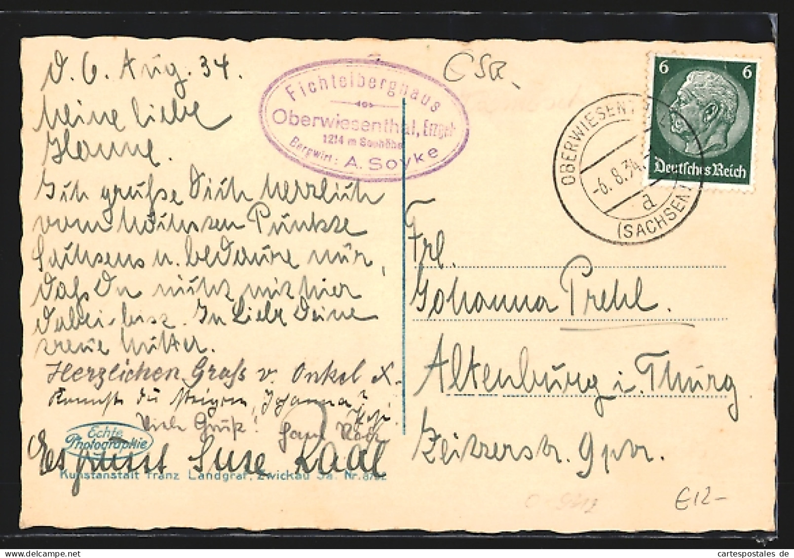 AK Oberwiesenthal, Ortsansicht Mit Fichtelberg  - Oberwiesenthal