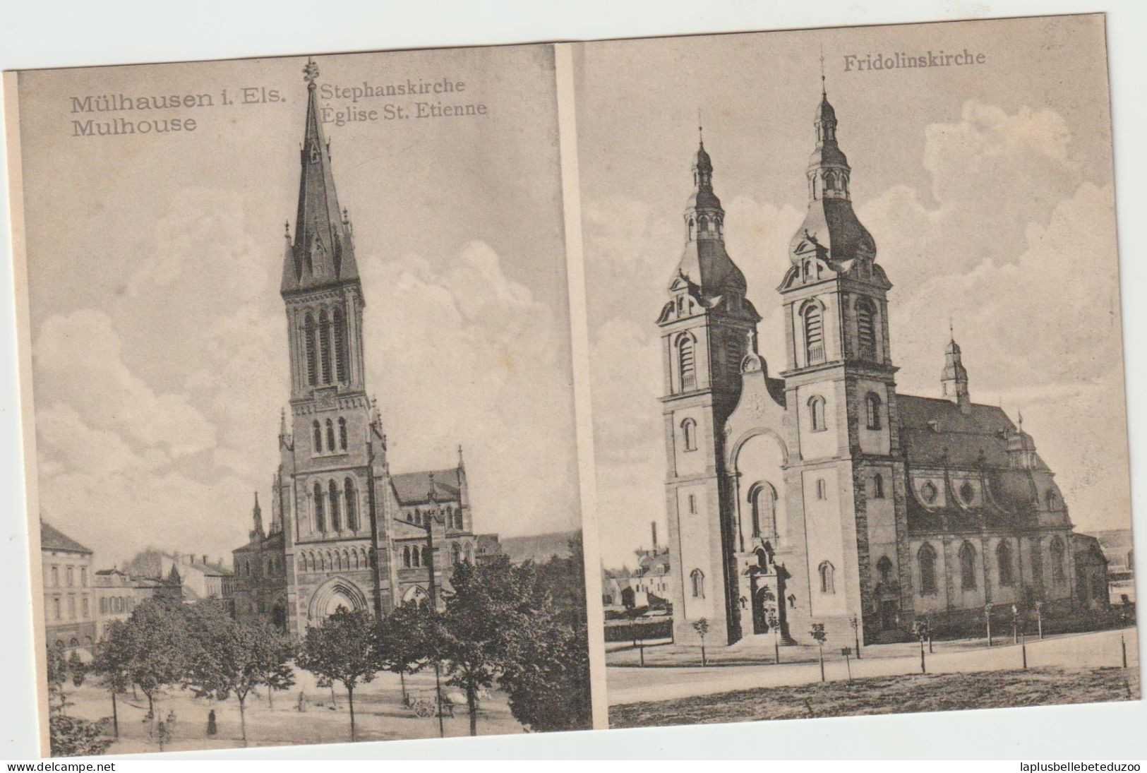 CPA - 68 - MULHOUSE - MÜLHAUSEN - Stephanskirche - Fridolinskirche - Vues Mutiples - Vers 1910 - Mulhouse