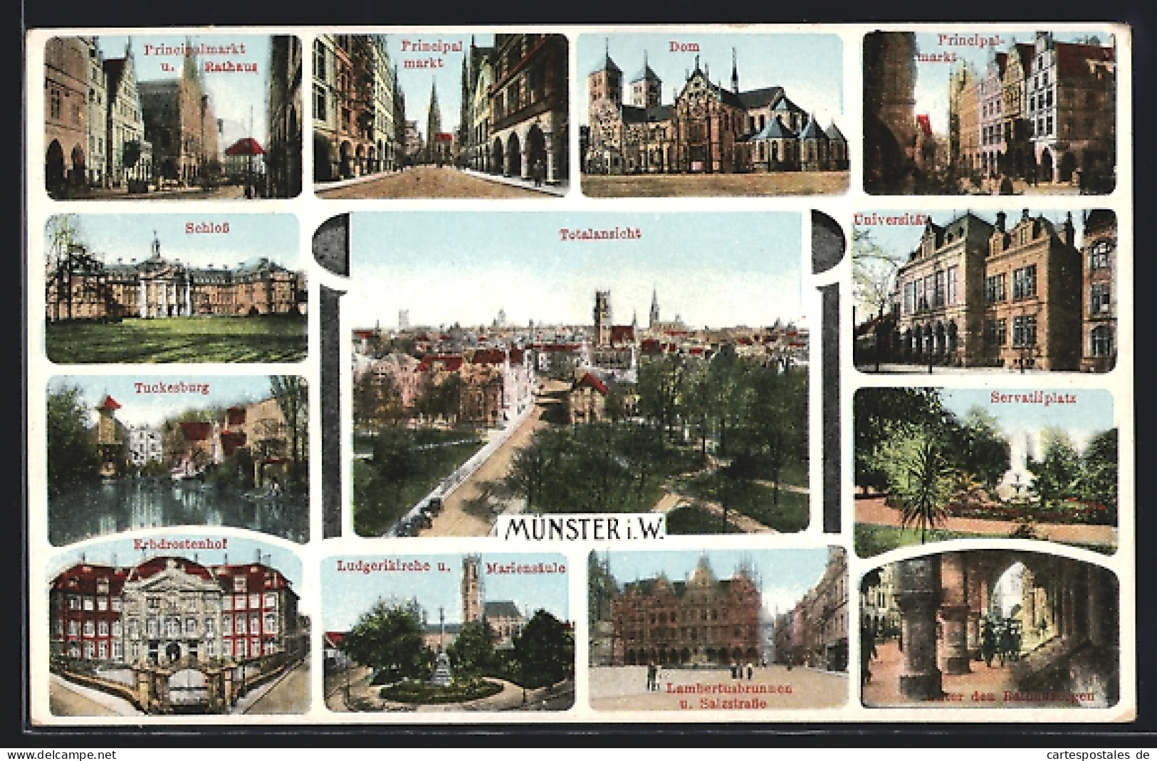 AK Münster I. W., Hotel Erbdrostenhof, Schloss, Salzstrasse  - Muenster