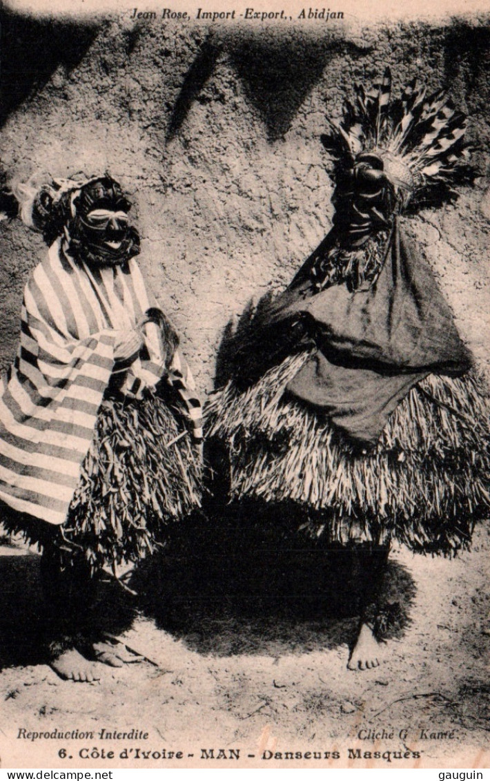 CPA - CÔTE D'IVOIRE - MAN - Danseurs Masqués - Edition G.Kante - Costa De Marfil