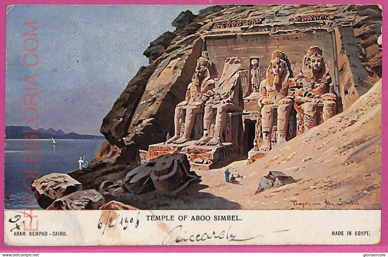 Ag2743 - EGYPT - VINTAGE POSTCARD - Temple Of Aboo Simbel - 1906 - Otros & Sin Clasificación