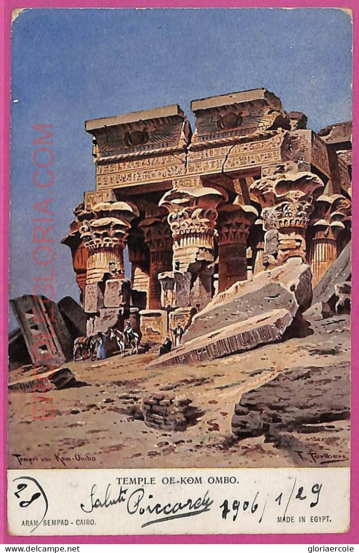 Ag2744 - EGYPT - VINTAGE POSTCARD - Temple OE KOM OMBO - 1906 - Other & Unclassified