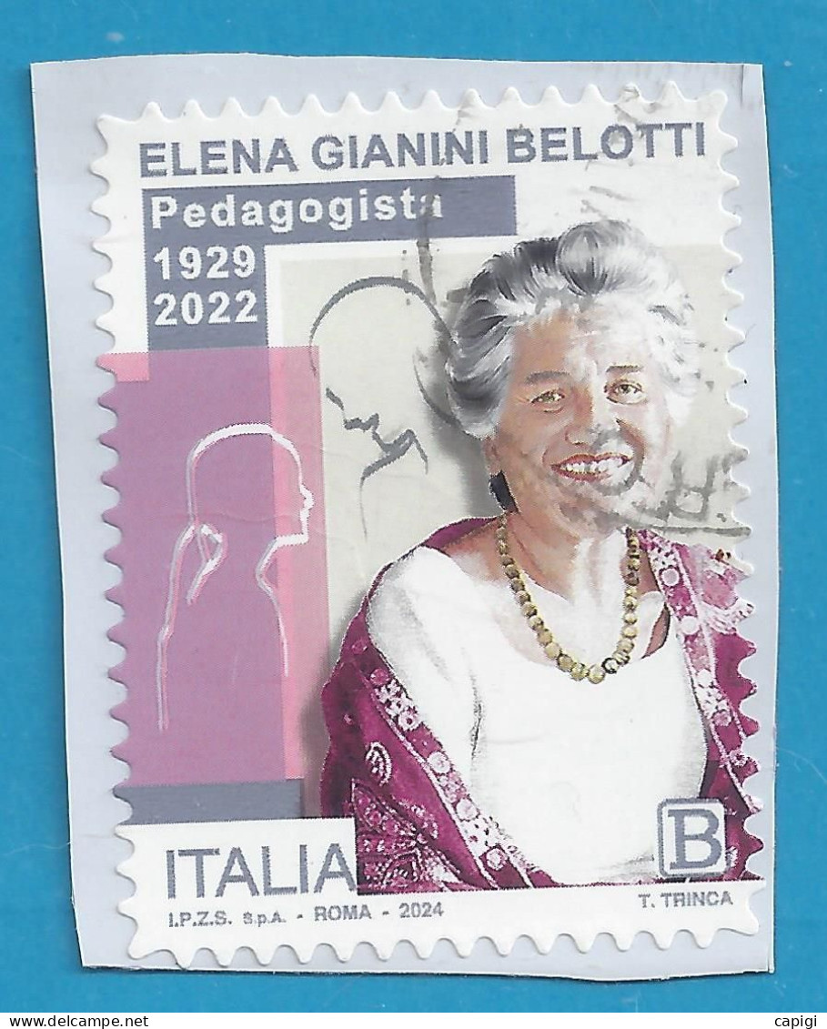 2024 - ITALIA - ELENA GIANINI BELOTTI - USATO SU FRAMMENTO - 2021-...: Afgestempeld