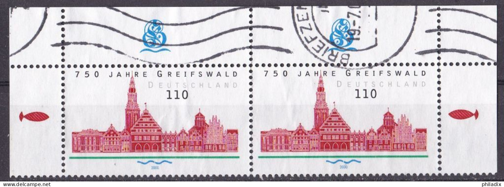 BRD 2000 Mi. Nr. 2111 O/used Eckrand Paar (BRD-1-3) - Oblitérés