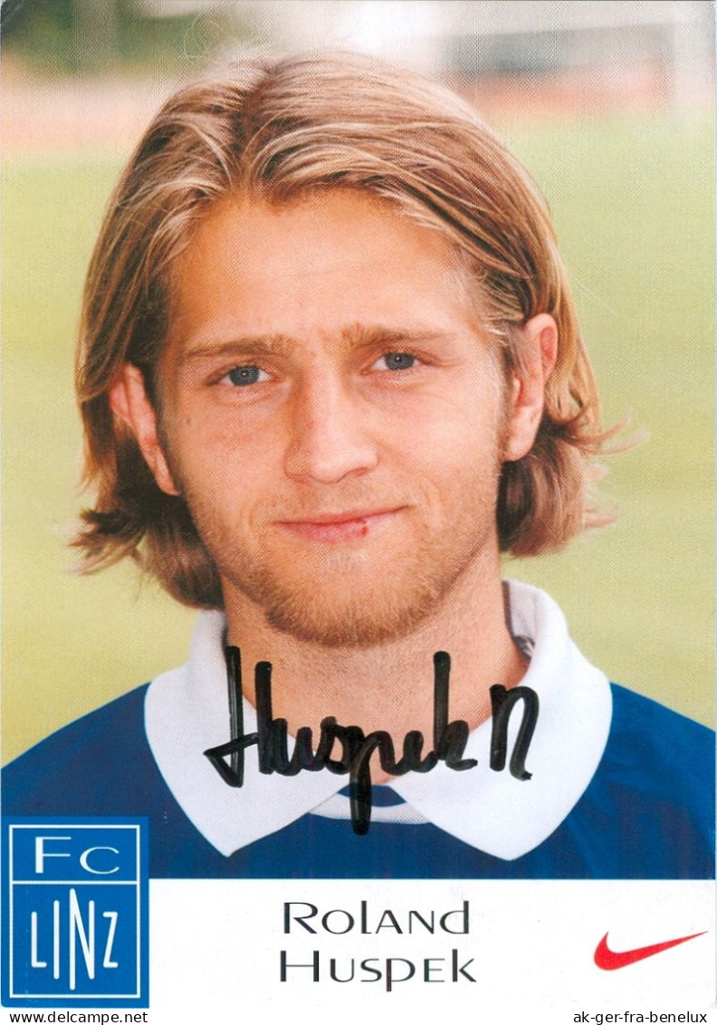 Autogrammkarte AK Roland Huspek FC Linz 96-97 Blau-Weiß BW SK VÖEST Stahl Krenglbach SV Wallern Admira Wacker Mödling - Authographs