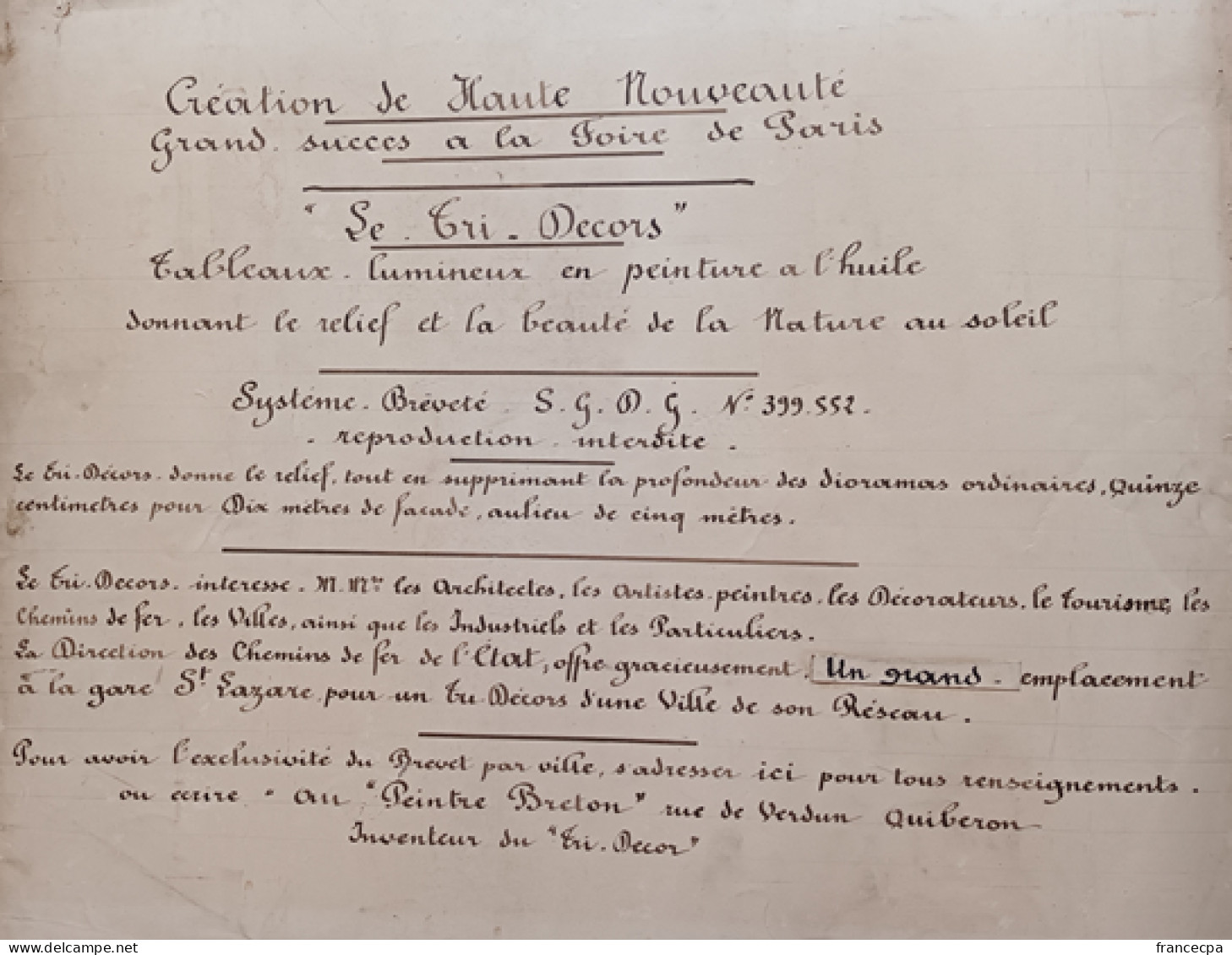 001 - PARIS 1934 - DIPLOME - EXPOSITION D'ENCOURAGEMENT Au Travail Et Aux Arts - Diplômes & Bulletins Scolaires