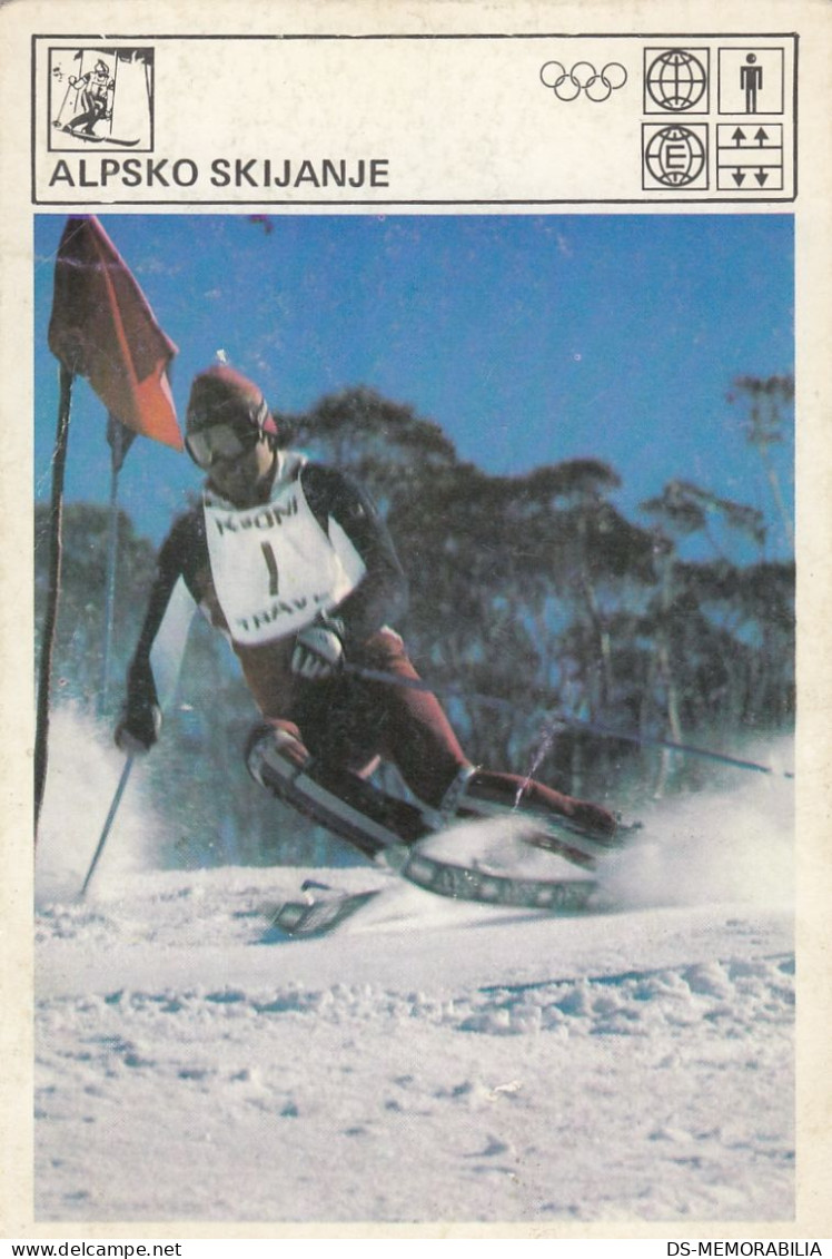 Alpine Skiing Slalom Trading Card Svijet Sporta - Sport Invernali