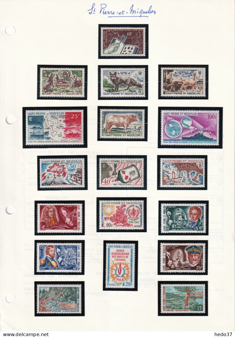 St Pierre Et Miquelon - Collection 1964/1977 - Neufs ** Sans Charnière - Poste & Poste Aérienne - TB - Cote 2250 € - Collections, Lots & Séries