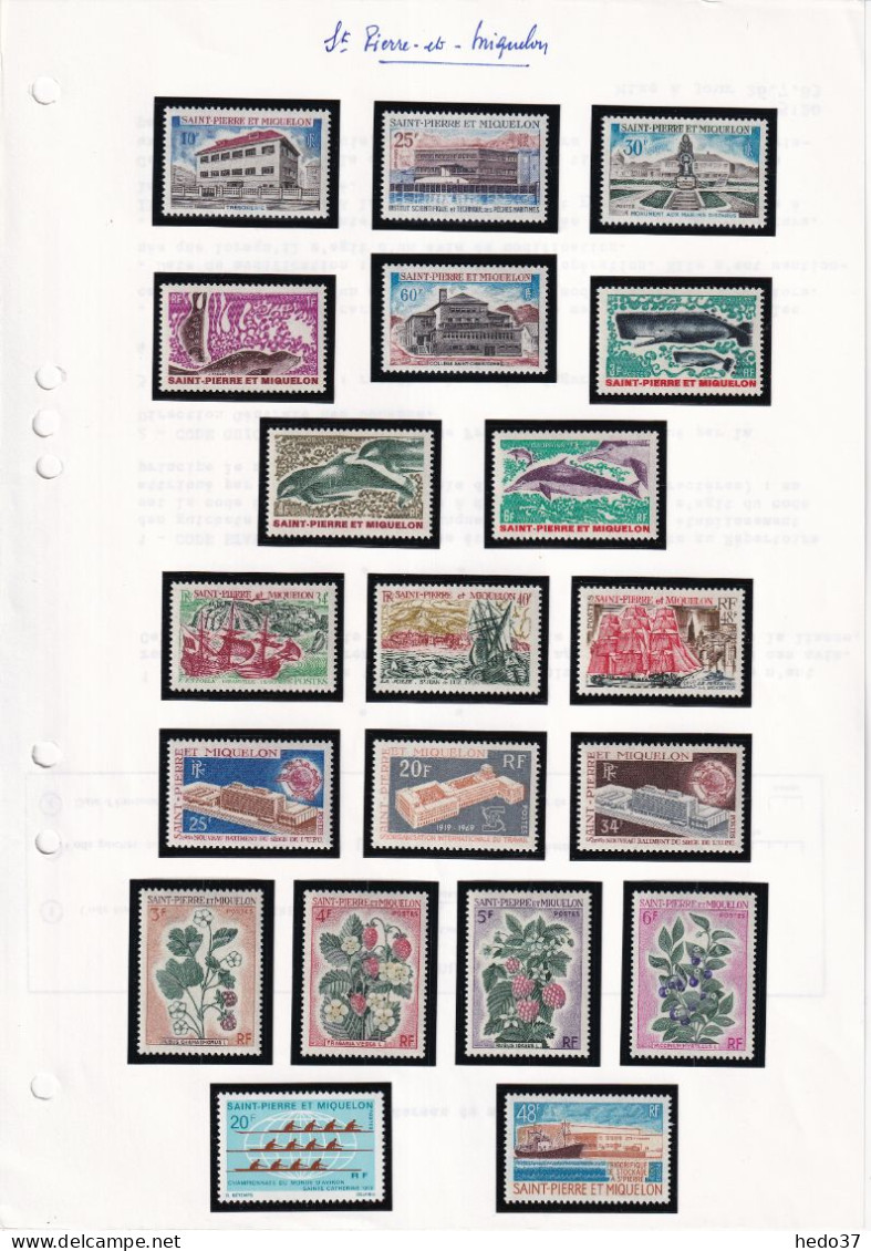 St Pierre Et Miquelon - Collection 1964/1977 - Neufs ** Sans Charnière - Poste & Poste Aérienne - TB - Cote 2250 € - Collections, Lots & Series