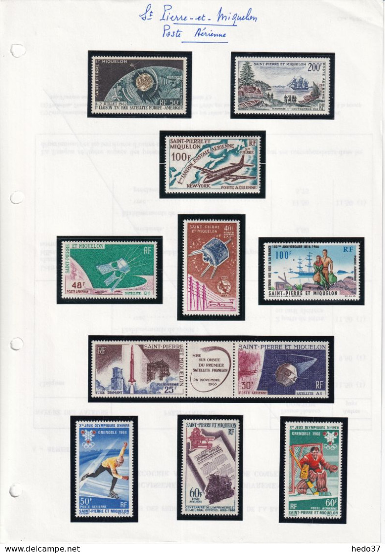 St Pierre et Miquelon - Collection 1964/1977 - neufs ** sans charnière - Poste & Poste aérienne - TB - Cote 2250 €