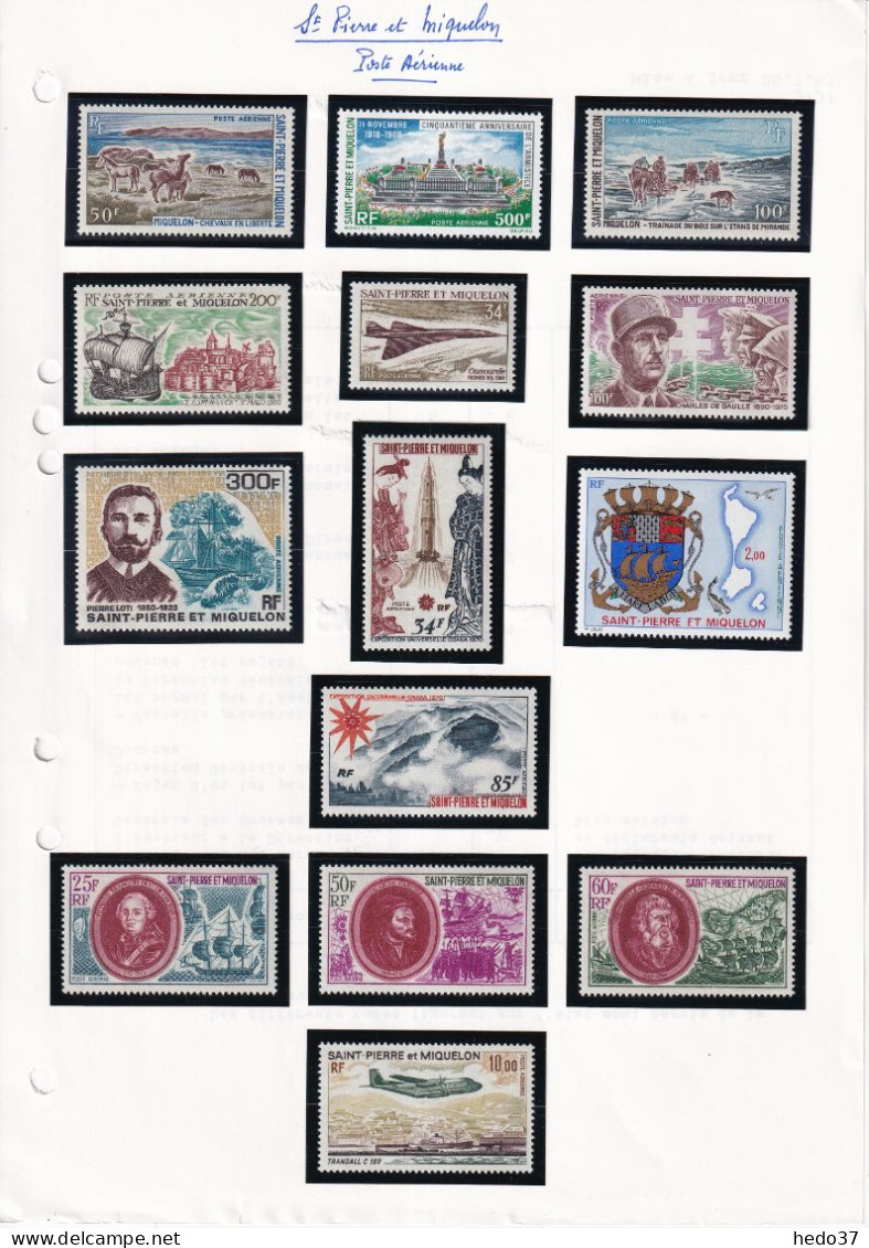 St Pierre et Miquelon - Collection 1964/1977 - neufs ** sans charnière - Poste & Poste aérienne - TB - Cote 2250 €