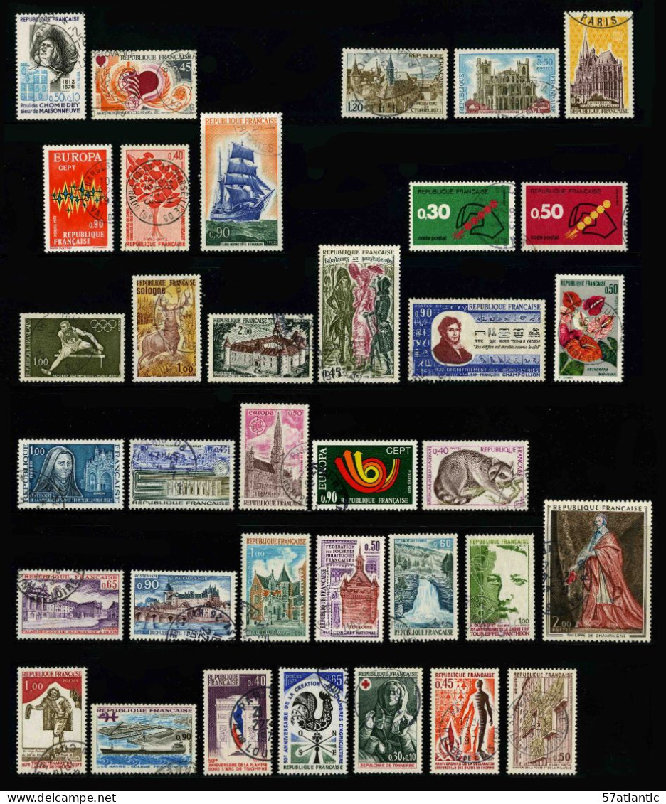 FRANCE - 1972-1973 - LOT DE 35 TIMBRES OBLITERES DIFFERENTS - Usati