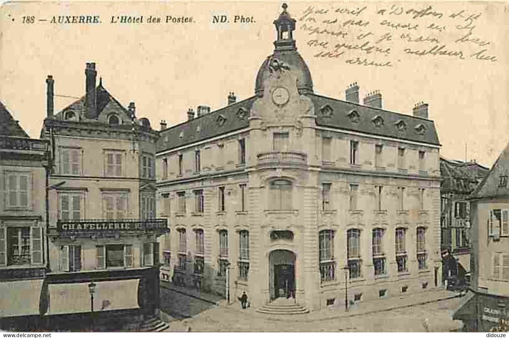 89 - Auxerre - L'Hôtel Des Postes - Correspondance - Voyagée En 1915 - CPA - Voir Scans Recto-Verso - Auxerre