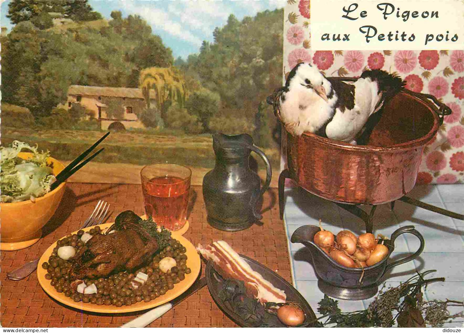 Recettes De Cuisine - Pigeon Aux Petits Pois - Gastronomie - Carte Dentelée - CPM - Voir Scans Recto-Verso - Recipes (cooking)