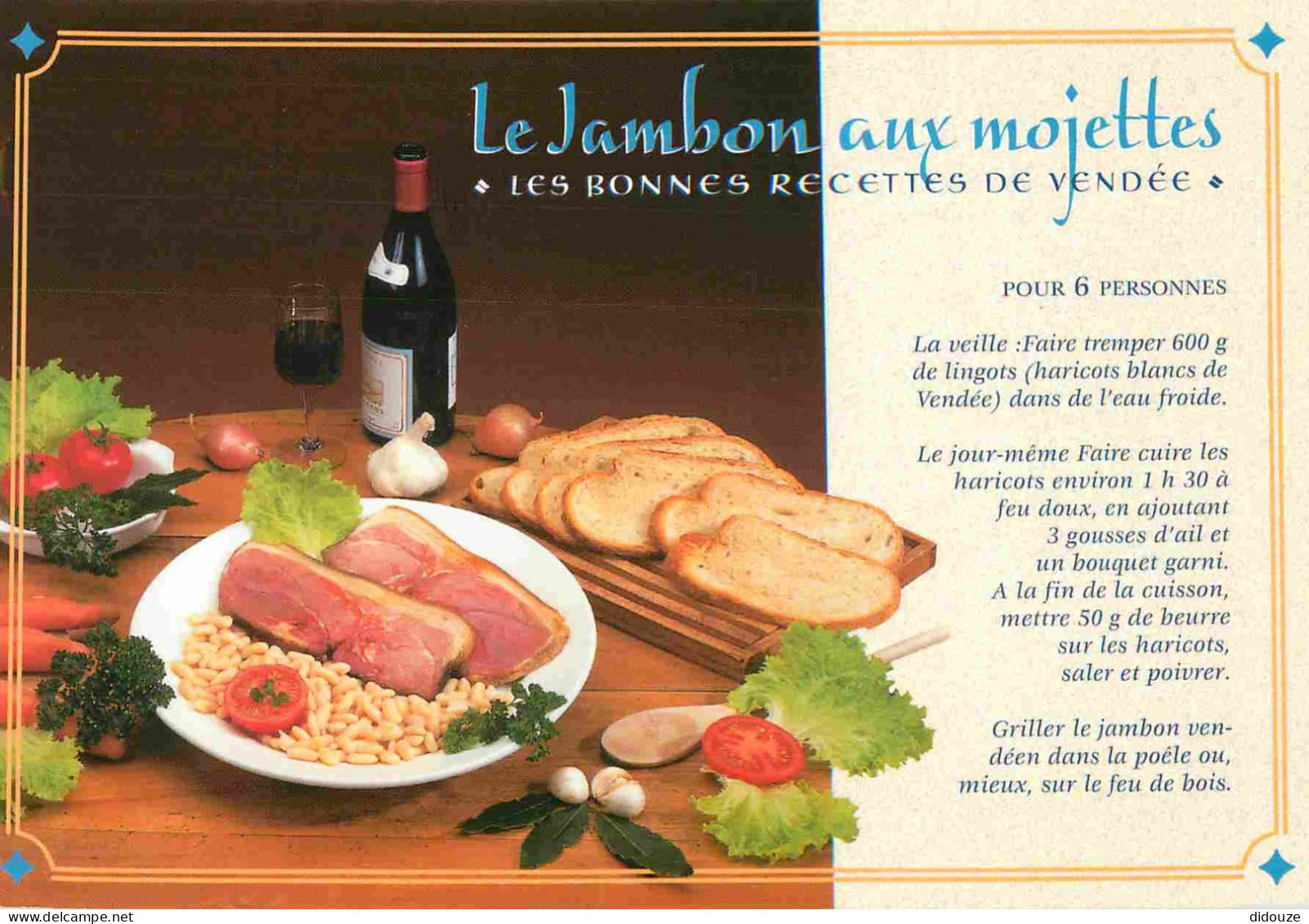 Recettes De Cuisine - Jambon Aux Mojettes De Vendée - Gastronomie - CPM - Voir Scans Recto-Verso - Recipes (cooking)