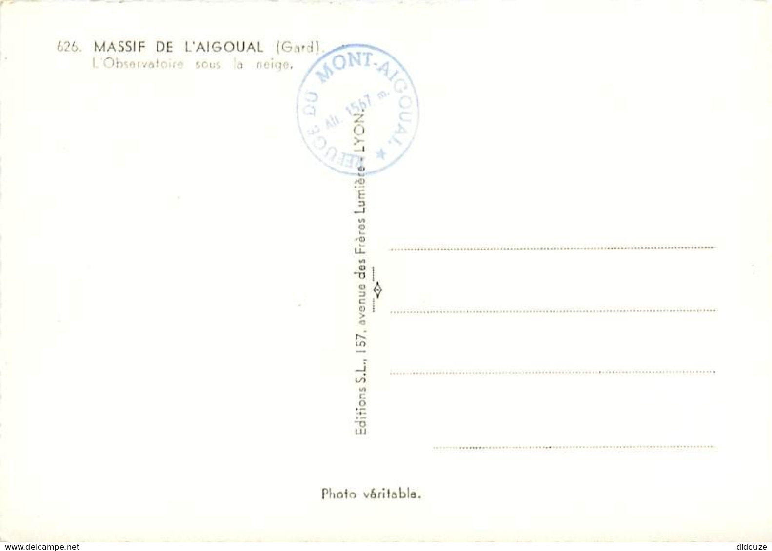 30 - Gard - Massif De L'Aigoual - L'Observatoire Sous La Neige - Mention Photographie Véritable - Carte Dentelée - CPSM  - Otros & Sin Clasificación