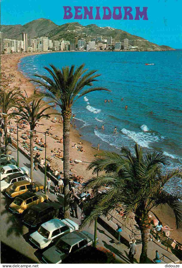 Espagne - Espana - Comunidad Valenciana - Benidorm - Playa De Levante - Automobiles - Plage - CPM - Voir Scans Recto-Ver - Alicante