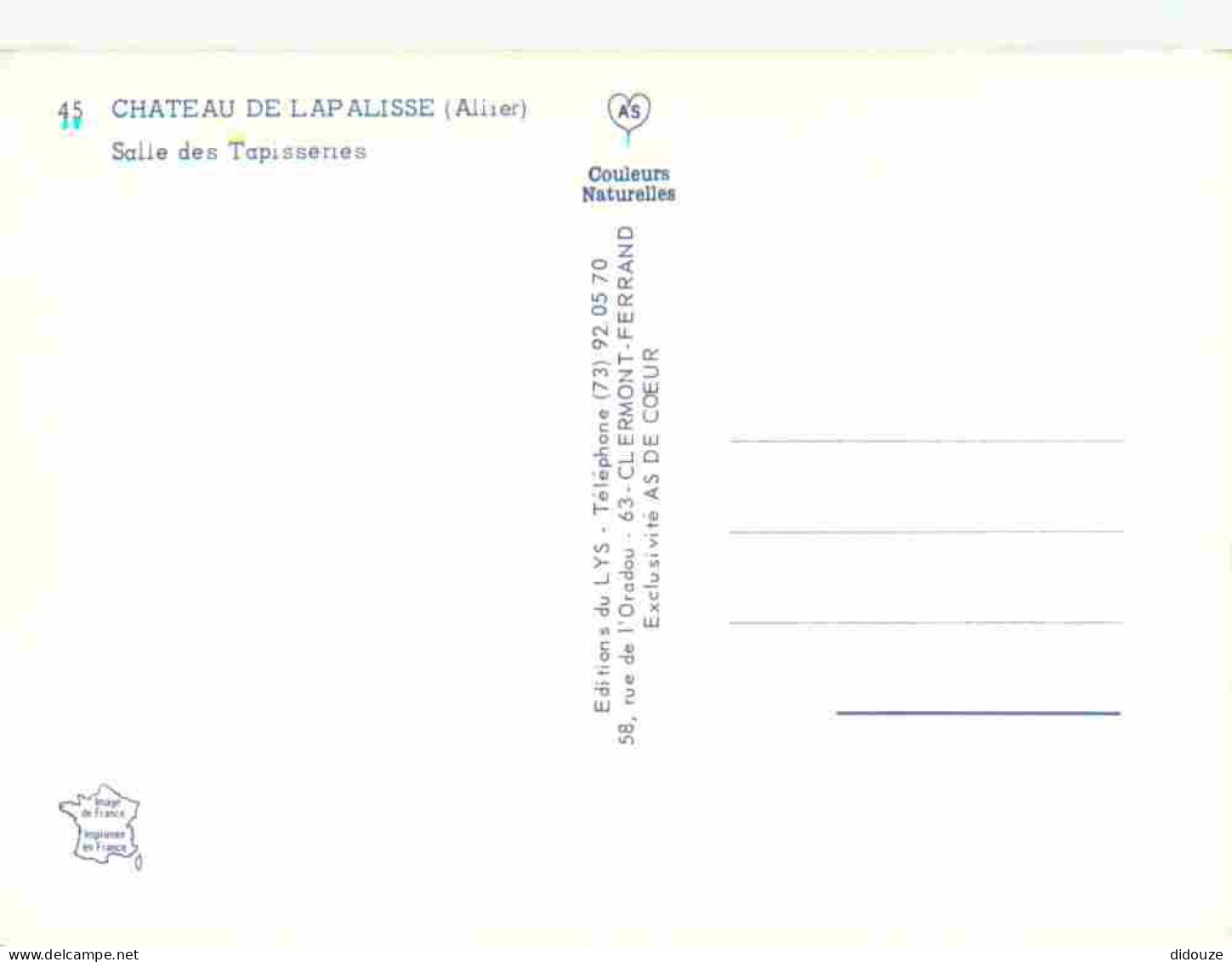 03 - Lapalisse - Intérieur Du Château - Salle Des Tapisseries - CPM - Carte Neuve - Voir Scans Recto-Verso - Lapalisse