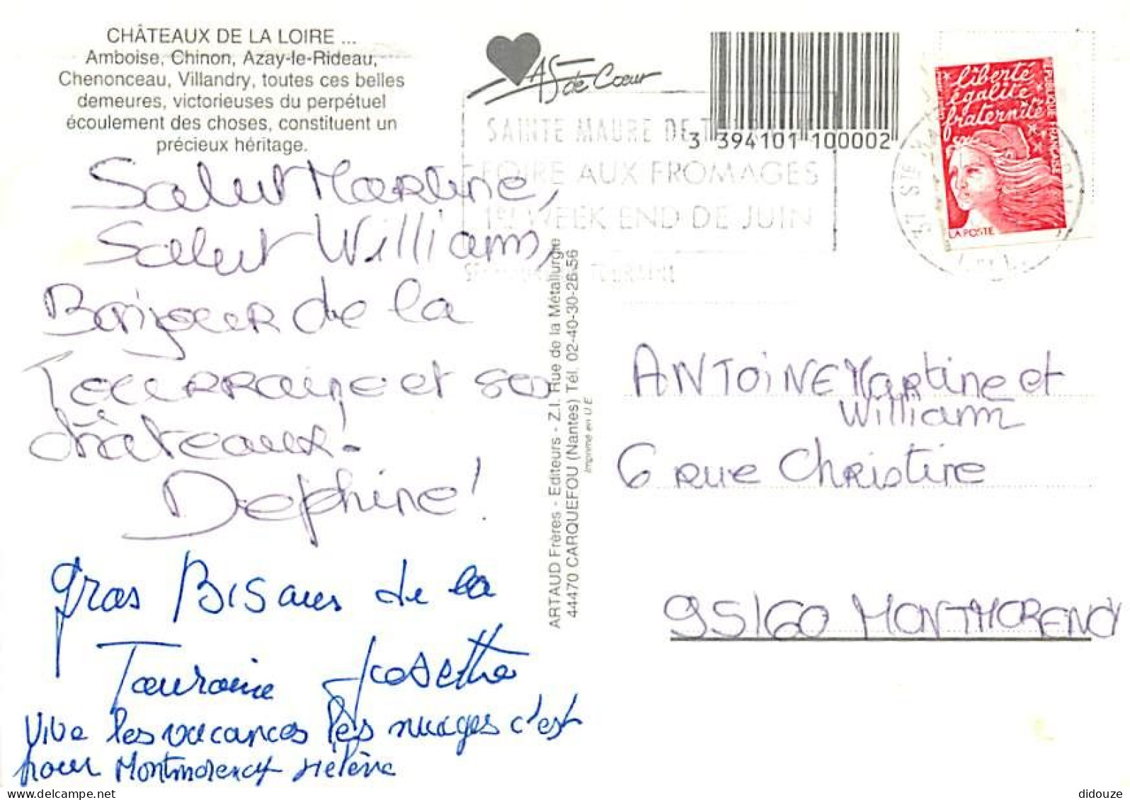 37 - Indre Et Loire - Les Chateaux D'Indre Et Loire - Multivues - Flamme Postale De Sainte Maure De Touraine - CPM - Voi - Autres & Non Classés