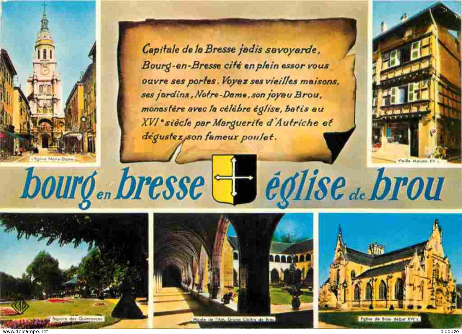 01 - Bourg En Bresse - Eglise De Brou - Intérieur De L'Eglise De Brou - Multivues - Blasons - CPM - Voir Scans Recto-Ver - Brou Church