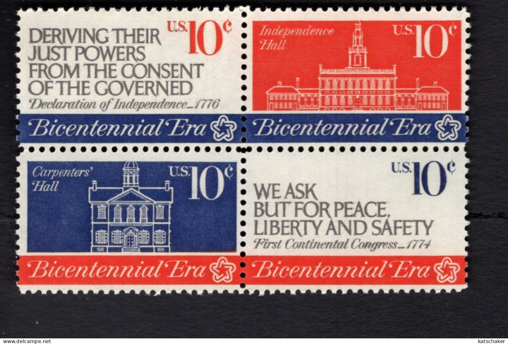 2016197759 1974 SCOTT 1546A (XX) POSTFRIS MINT NEVER HINGED - AMERICAN REVOLUTION BICENTENNIAL ISSUE 1545 FIRST OF BLOC - Neufs