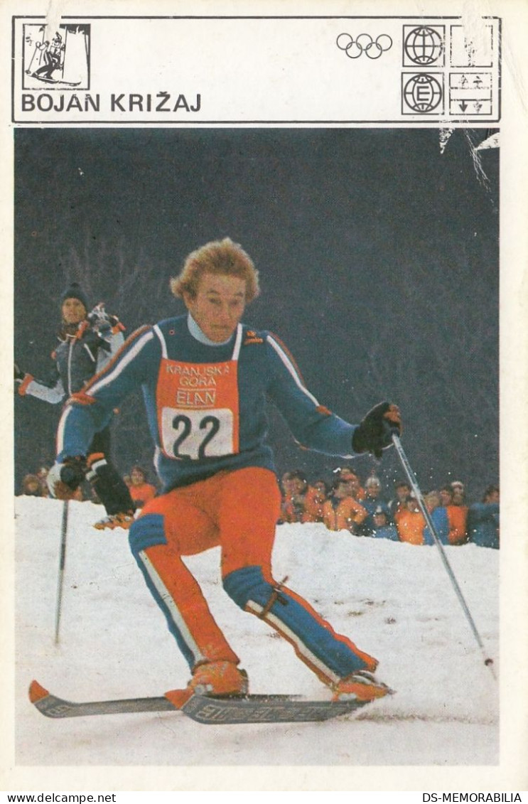 Alpine Skiing Bojan Križaj From Tržič Slovenia Yugoslavia Trading Card Svijet Sporta - Sport Invernali