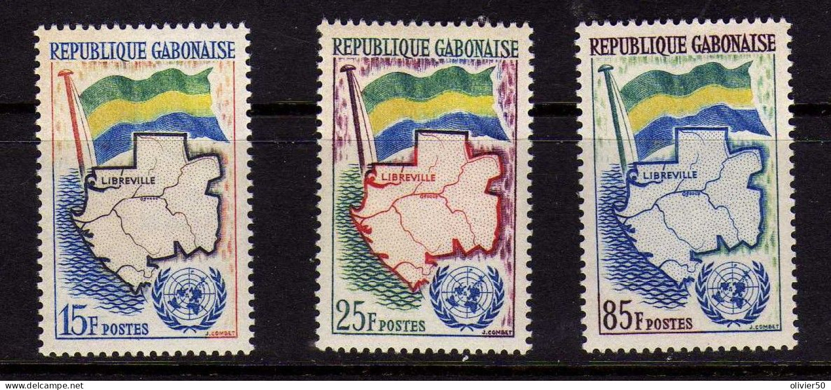 Gabon - Drapeau - Carte - Admission A L'ONU -  Neufs** - MNH  - ND - Gabon