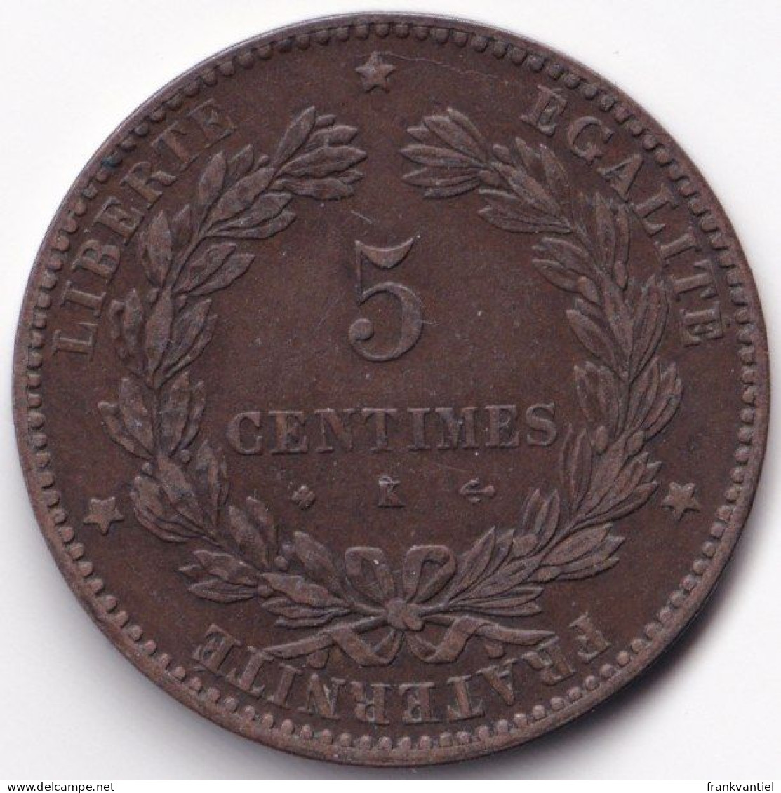 France KM-821 5 Centimes 1872 - 5 Centimes