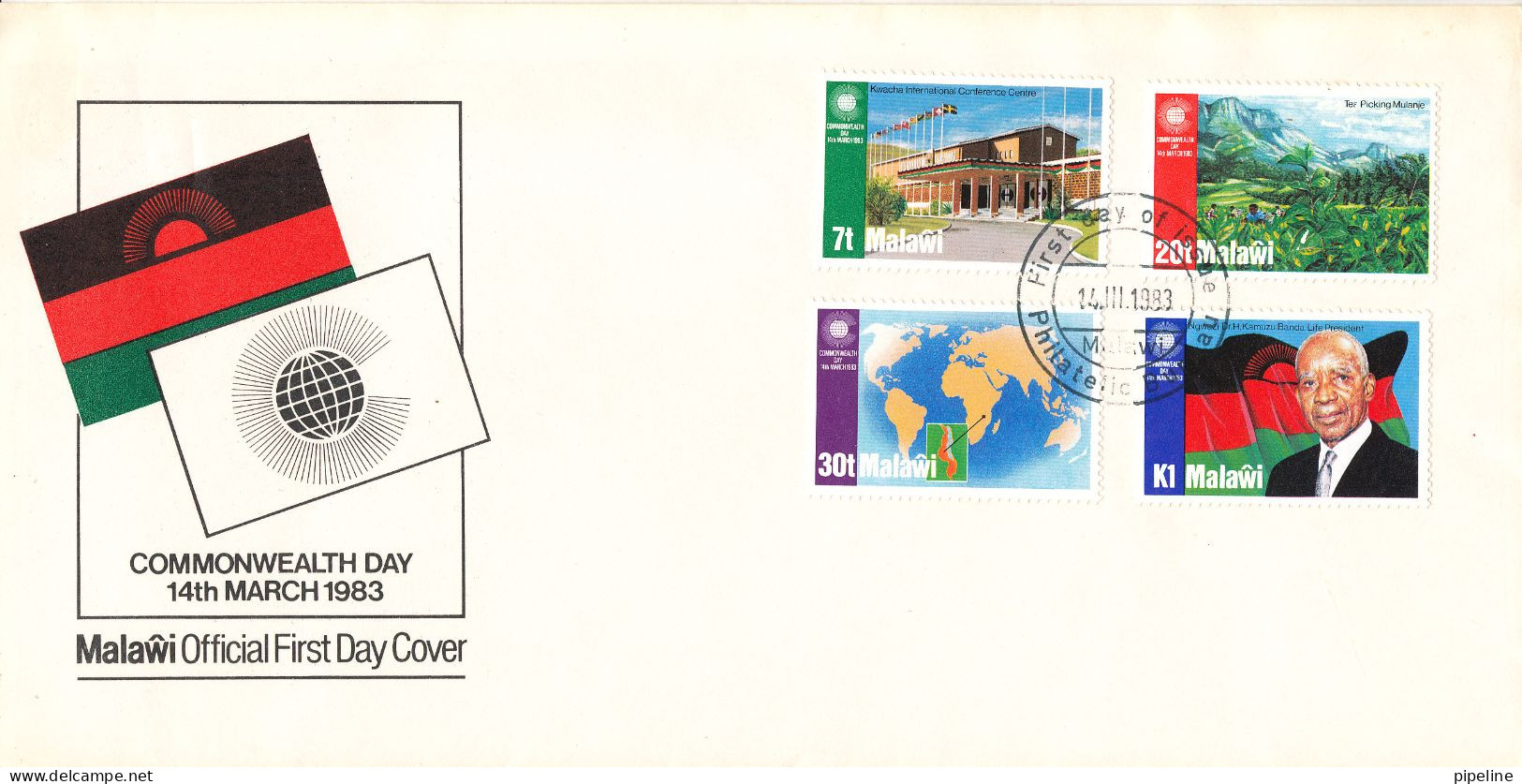 Malawi FDC 14-3-1983 Commonwealth Day Complete Set Of 4 With Cachet - Malawi (1964-...)