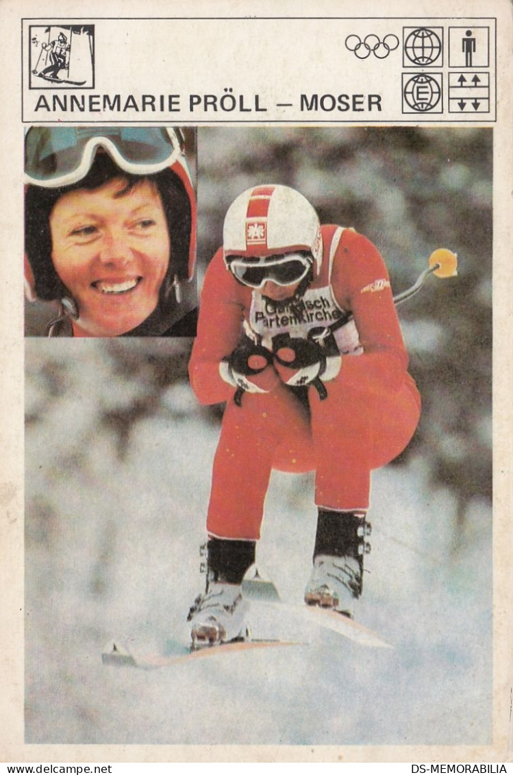 Alpine Skiing Annemarie Proll Moser From Kleinarl Austria Trading Card Svijet Sporta - Sport Invernali