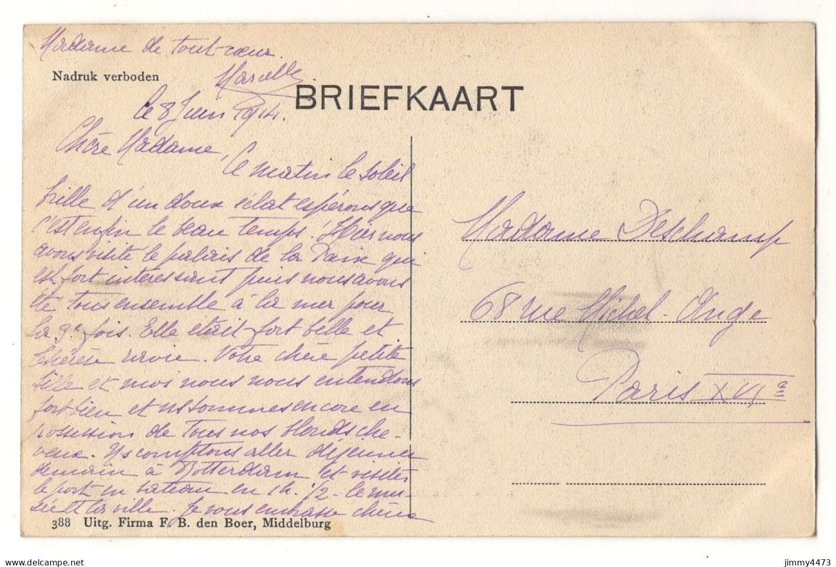 VOLENDAM En 1914 - AAN DE ZUIDERZEE Noord-Holland Pays-Bas - N° 388 - Uitg. Firma F. B. Den Boer Middelburg - Volendam