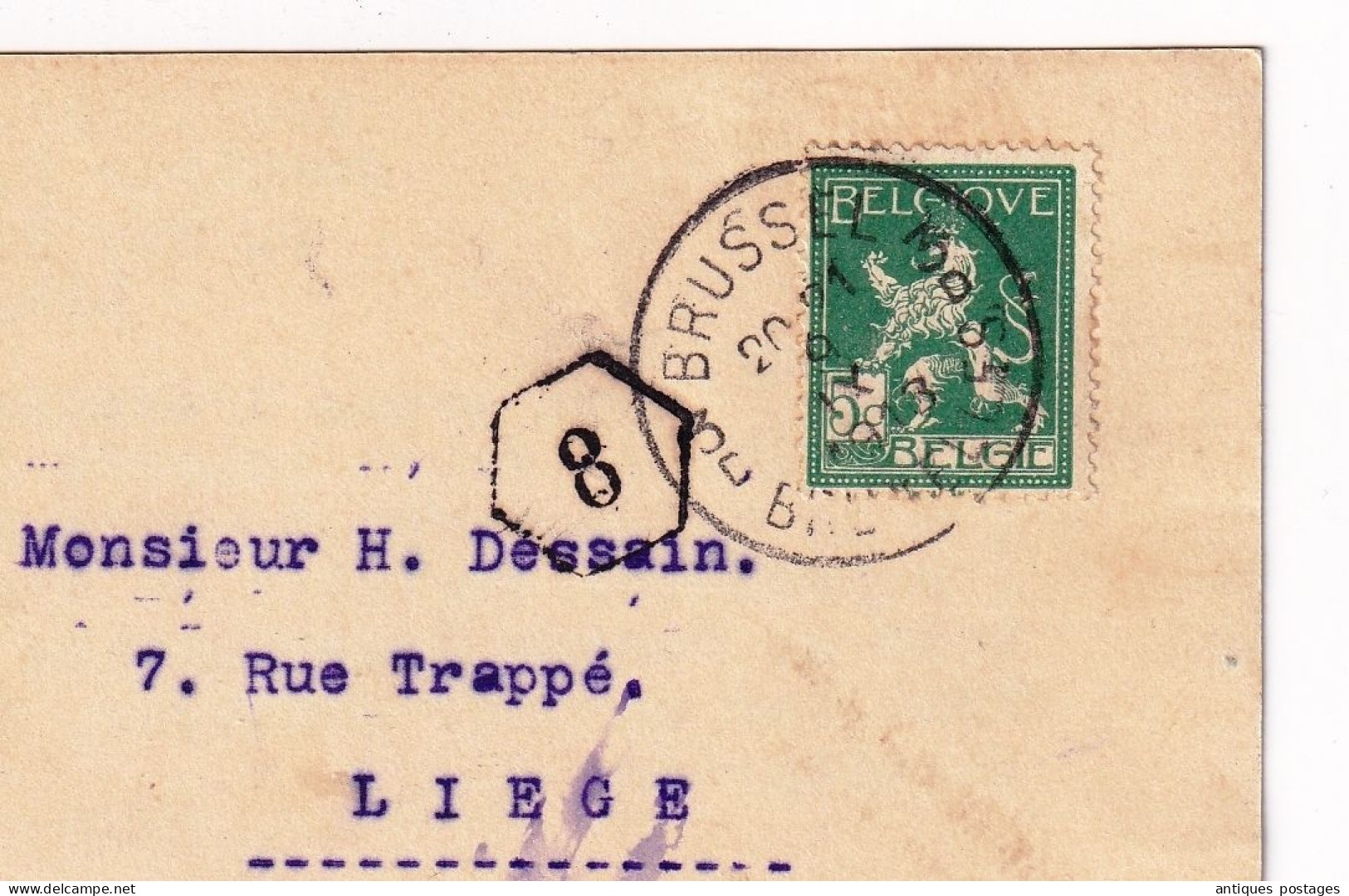 Carte Postale Belgique Bruxelles Liège Luik Brevets Et Procédés Dogilbert 1913 - 1912 Pellens