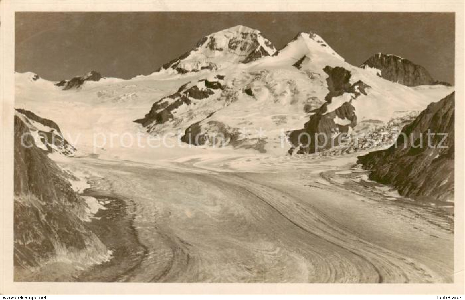 13816163 Eggishorn 2927m VS Blick Auf Aletschgletscher Und Moench  - Andere & Zonder Classificatie