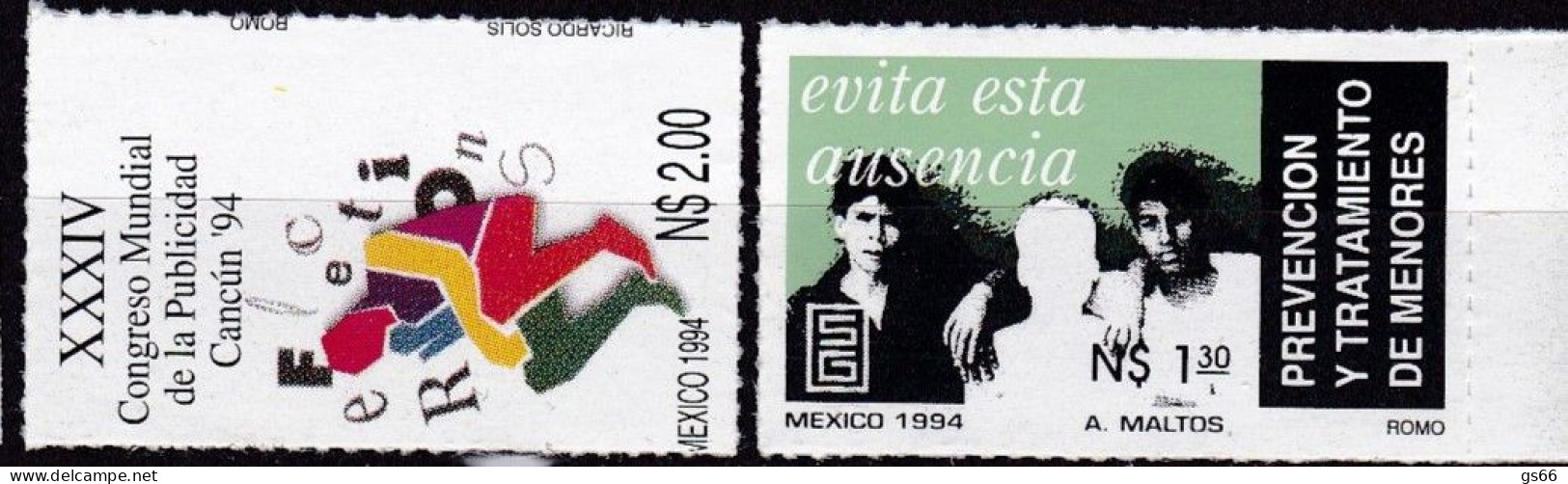 Mexico, 1994, 2397+98, MNH **, Straftäter.+Weltkongress Für Werbung, - Mexico