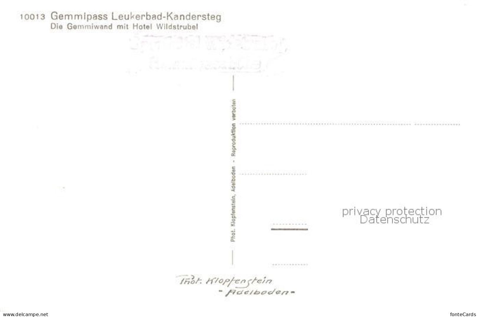 13816102 Gemmipass 2322m VS Leukerbad Kandersteg Gemmiwand Mit Hotel Wildstrubel - Autres & Non Classés