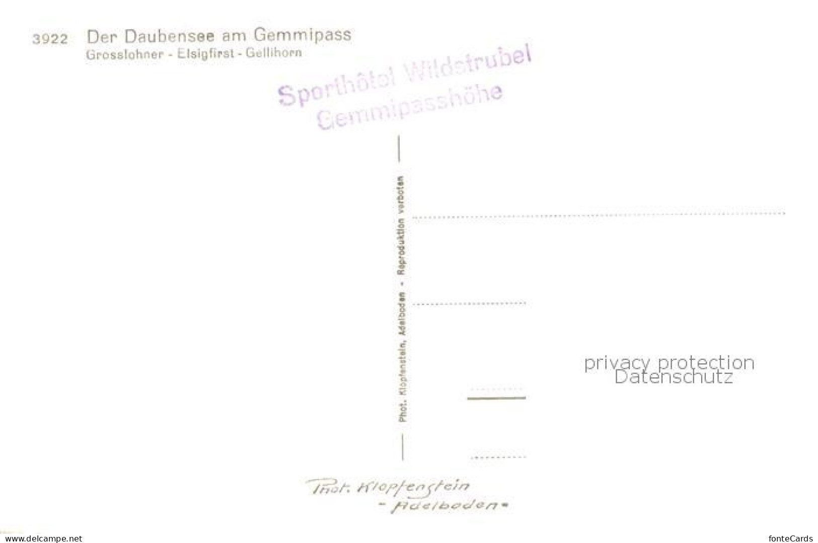 13816101 Daubensee Gemmipass VS Grosslohner Elsigfirst Gellihorn  - Autres & Non Classés