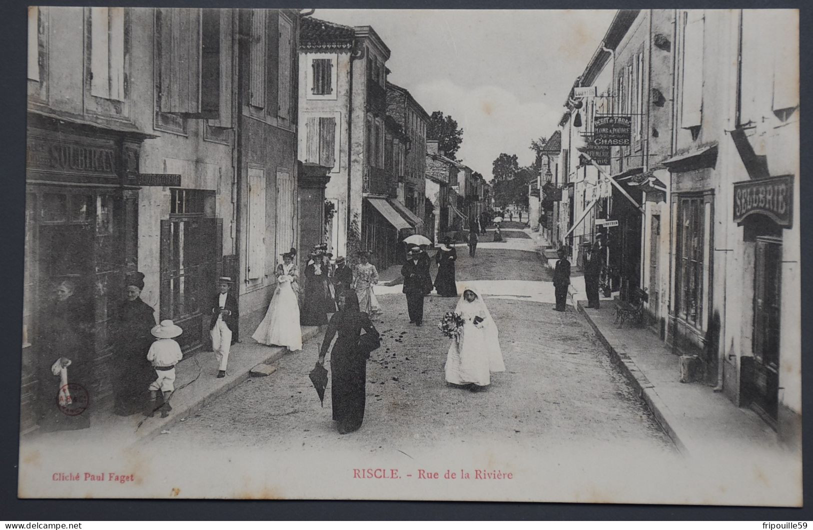 Riscle - Rue De La Rivière - Cliché Paul Faget - 1900! - Mirande