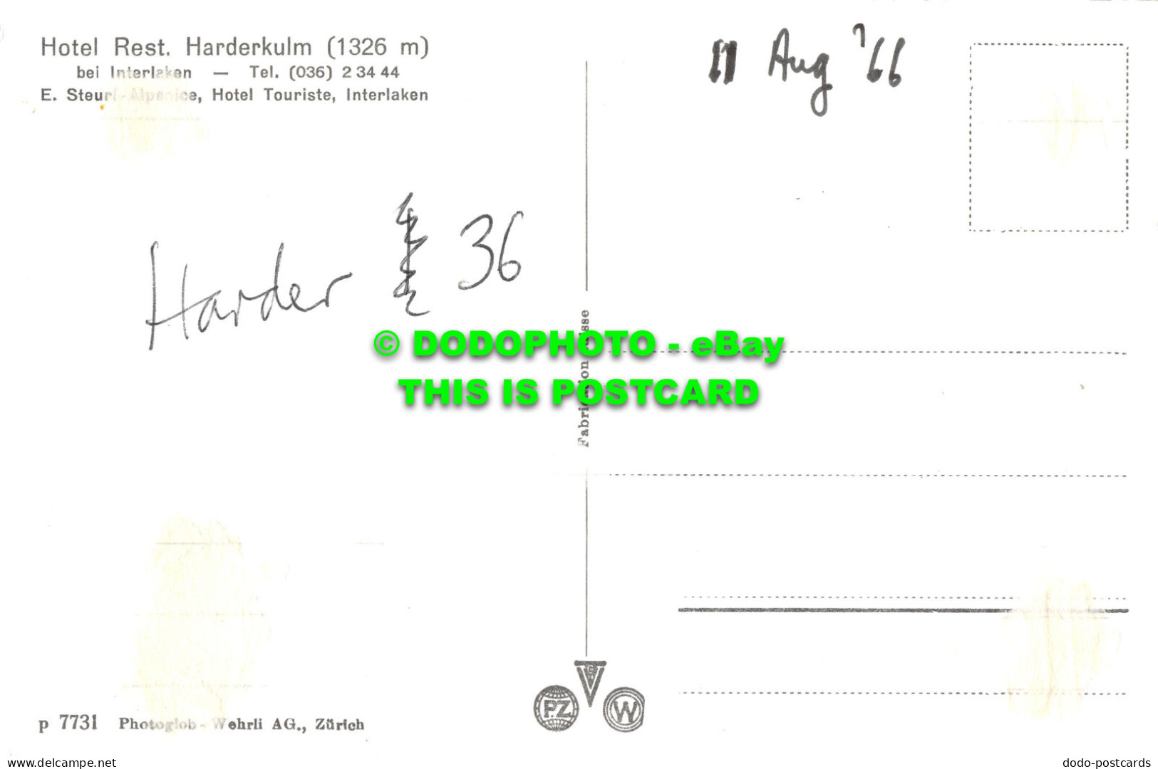 R498677 Interlaken. Harderbahn. Photoglob. 1966 - Mundo