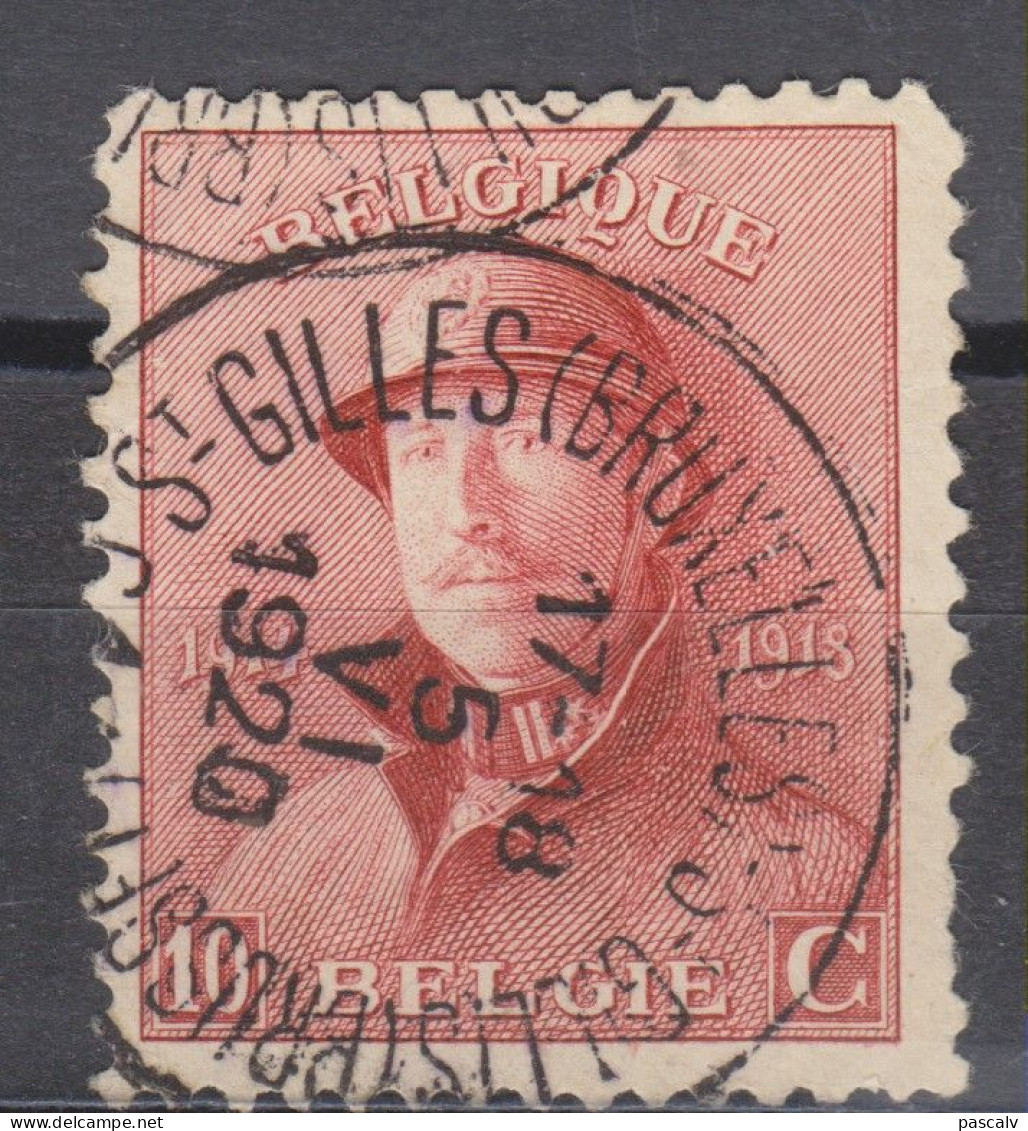 COB 168 Oblitération Centrale ST-GILLES (BRUXELLES) - 1919-1920 Behelmter König