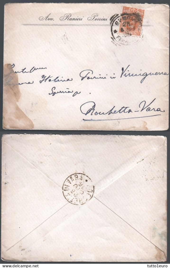 BUSTA INTESTATA, SPEDITA NEL 1896 DA GENOVA A ROCCHETTA VARA (LET103) - Poststempel