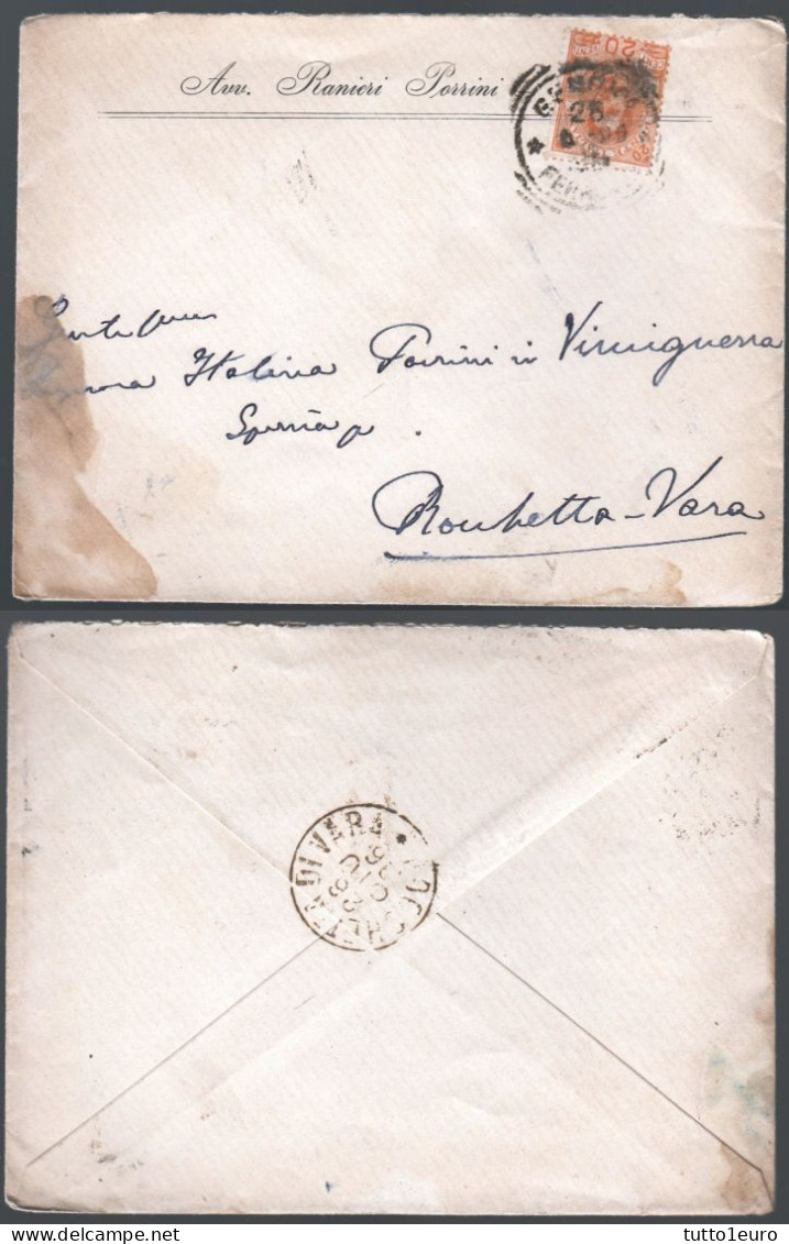 BUSTA INTESTATA, SPEDITA NEL 1896 DA GENOVA A ROCCHETTA VARA (LET103) - Storia Postale