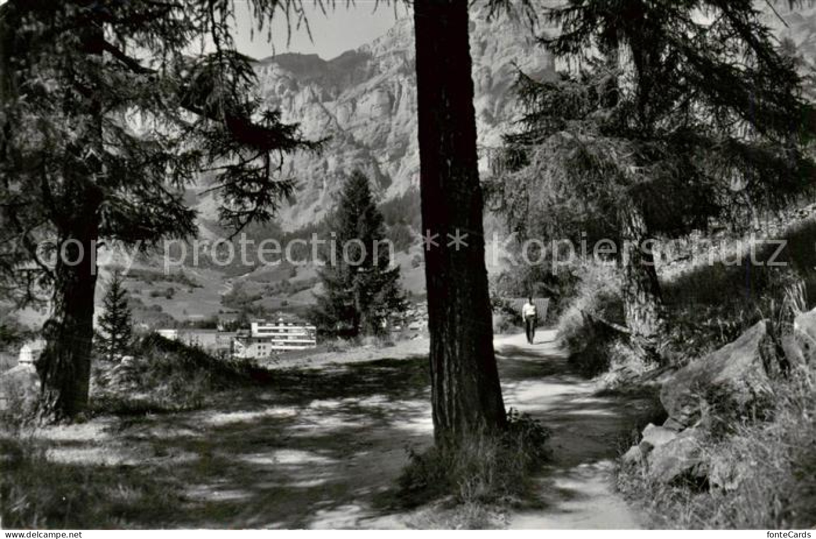 13816031 Leukerbad Loueche-les-Bains VS Waldweg Bei Leukerbad Mit Gemmiwand  - Autres & Non Classés