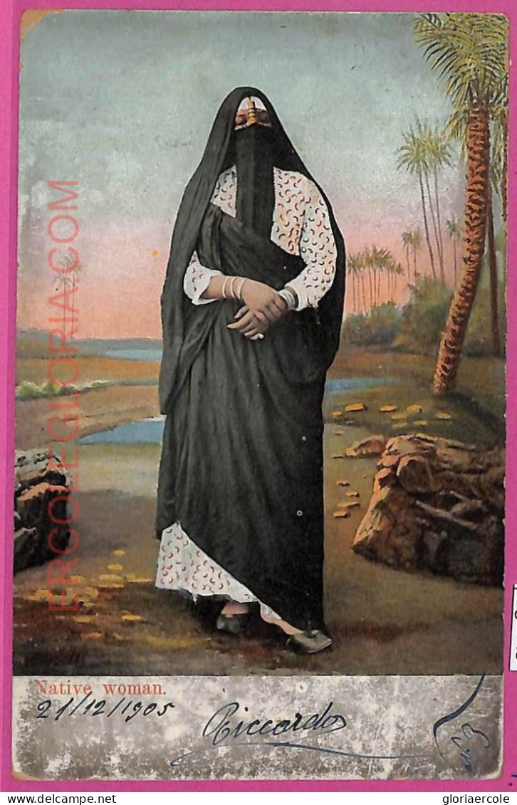 Ag2749 - EGYPT - VINTAGE POSTCARD -  Costumes - 1905 - Costumi