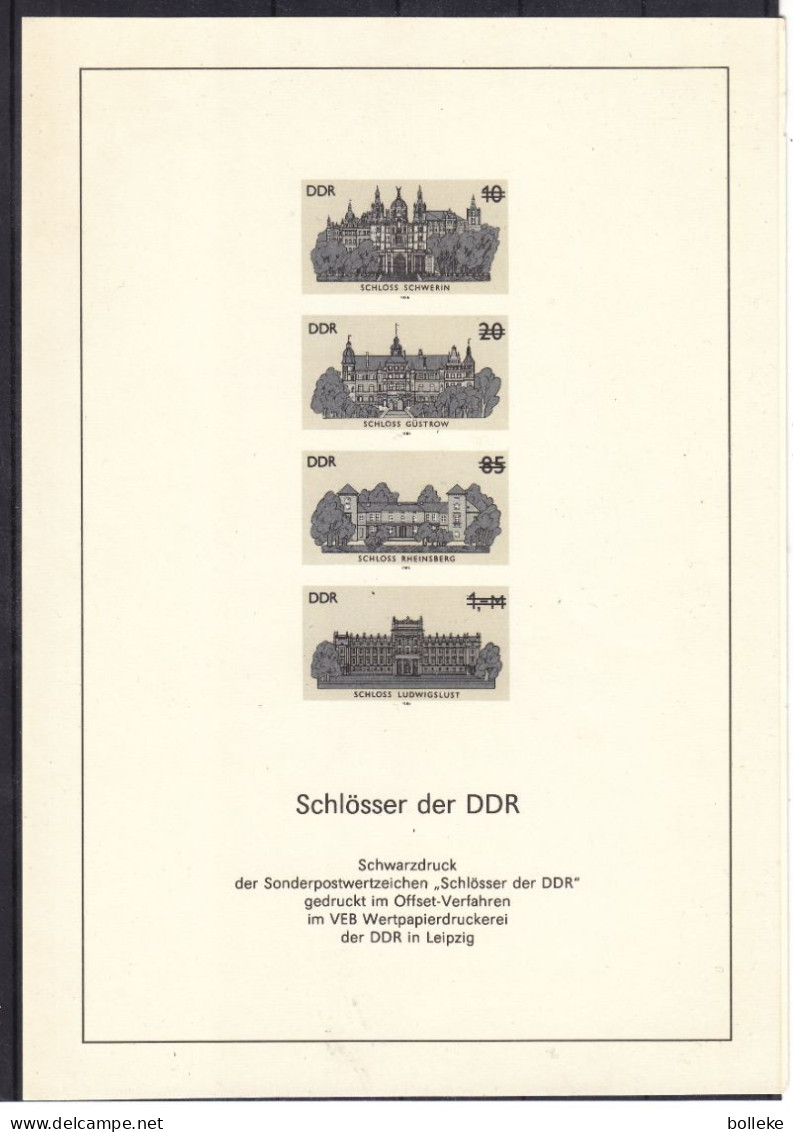 Châteaux - Allemagne - République Démocratique - Document De 1986 - Impression En Noir - GF - - Châteaux