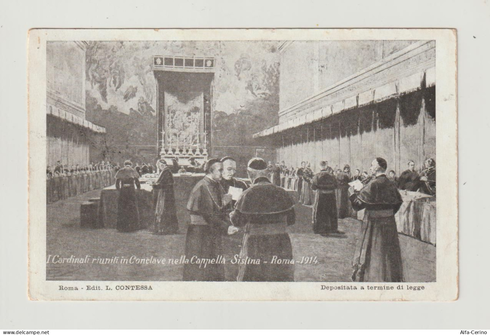 CITTA'  DEL  VATICANO:  CAPPELLA  SISTINA  -  I  CARDINALI  RIUNITI  IN  CONCLAVE   NEL 1914  -  FP - Vaticano