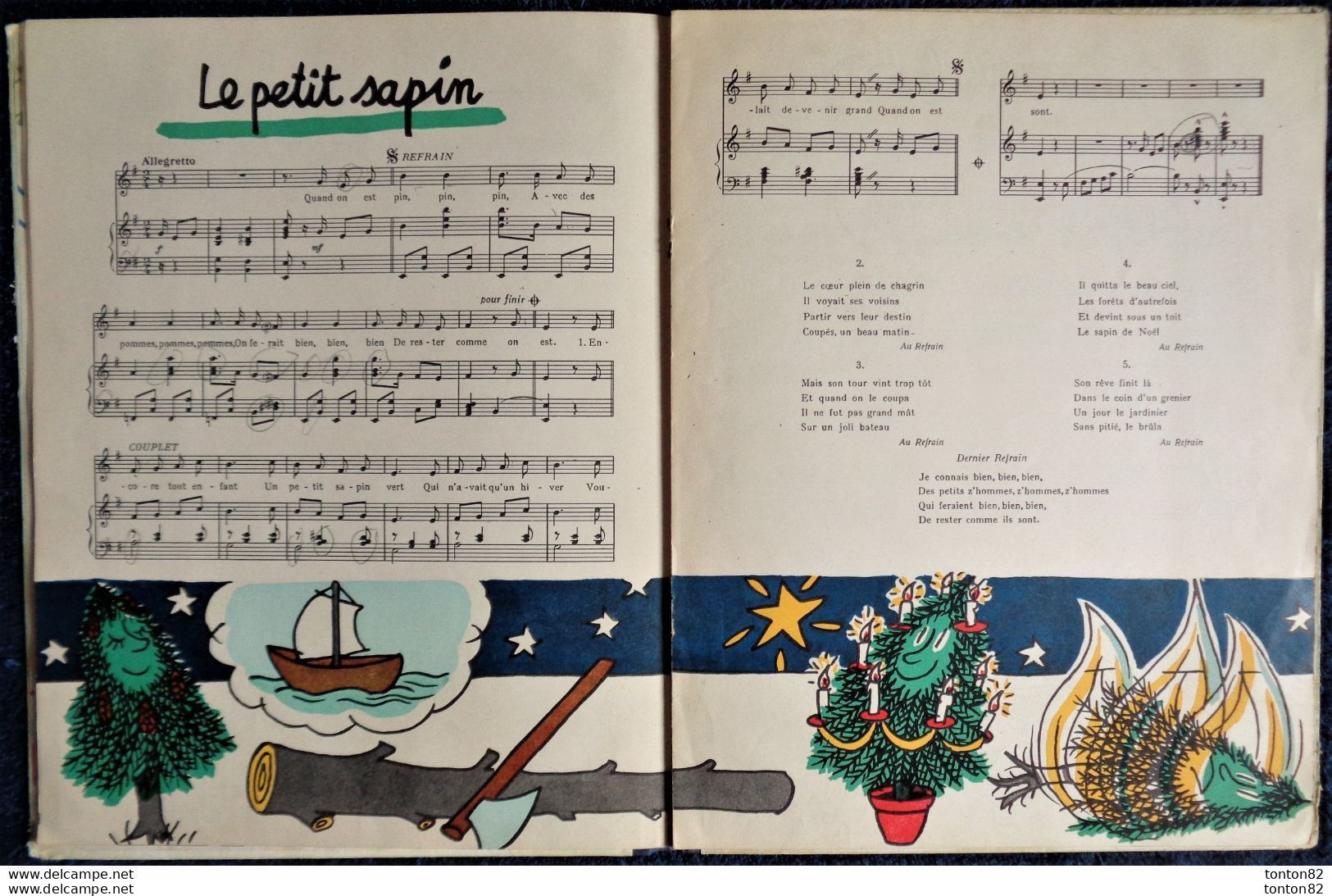 8 Chansons pour les PETITS - Créées par BOURVIL - Illustrées par Jean EFFEL - Éditions du Trèfle à Quatre Feuilles .