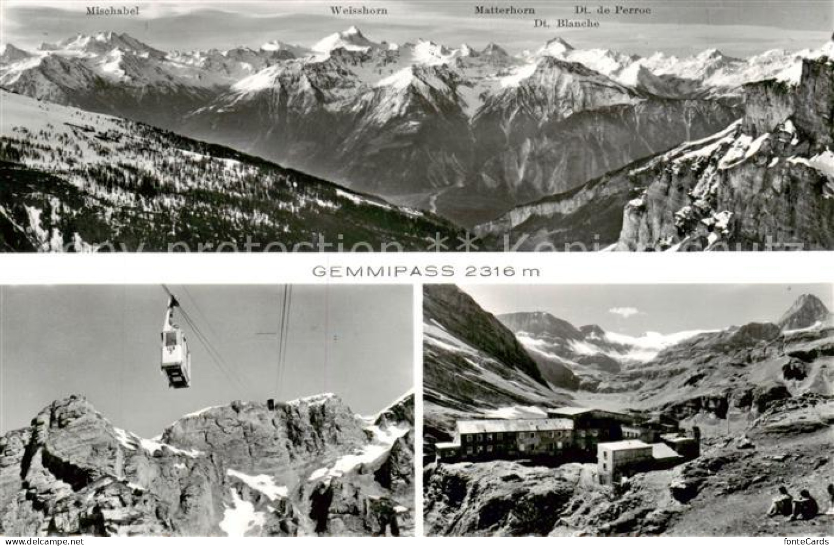 13815392 Gemmipass 2322m VS Luftseilbahn Leukerbad-Gemmi Hotel Wildstrubel  - Other & Unclassified